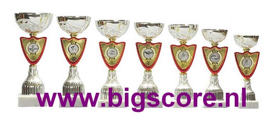 Z531 Beker Goud/Rood-Zilver